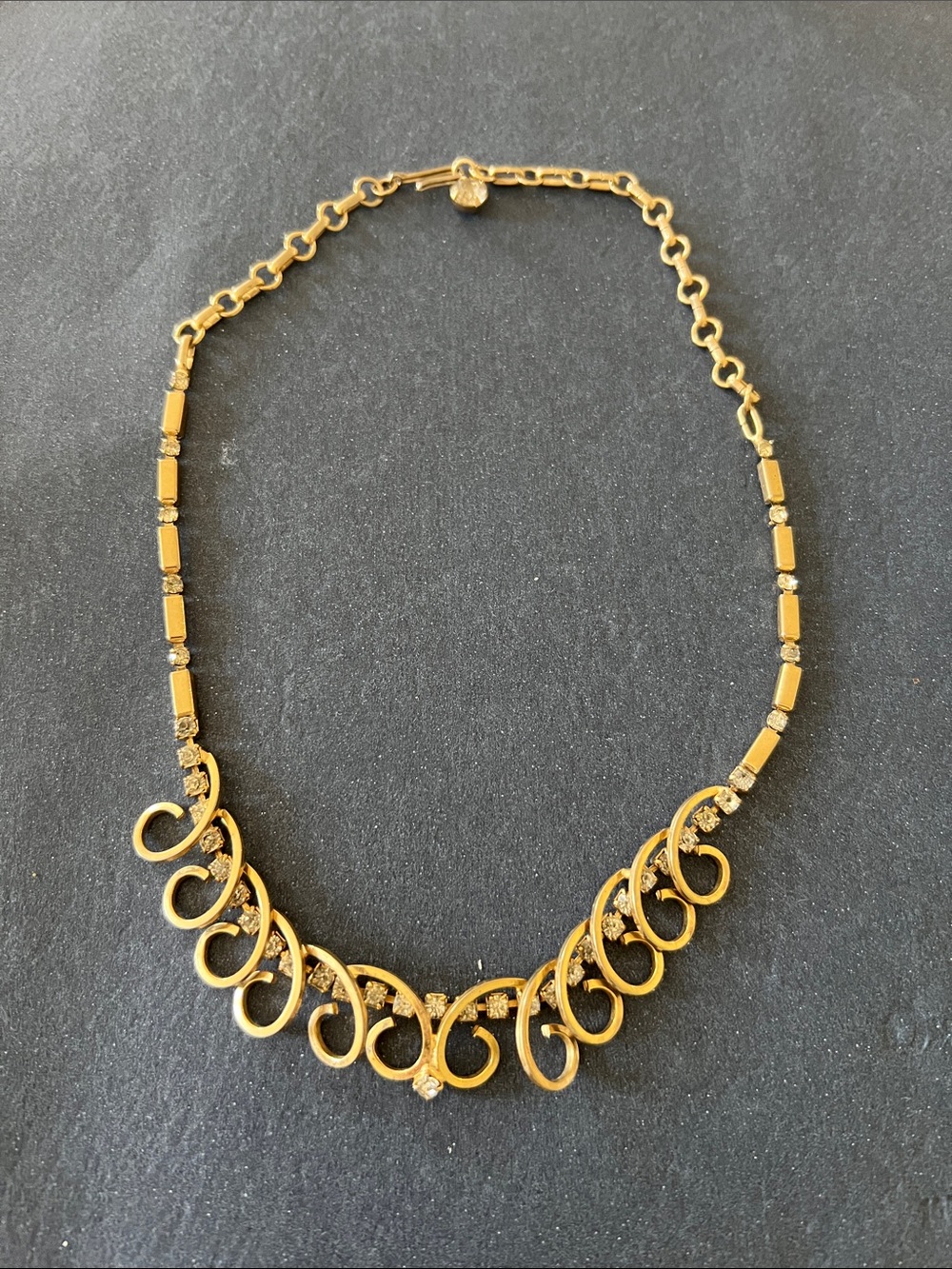 Gold-Tone Swirl Link Necklace - Elegant Women’s Jewelry